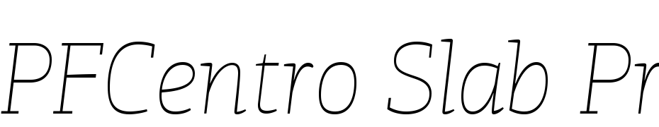PFCentro Slab Pro XThin Italic Scarica Caratteri Gratis